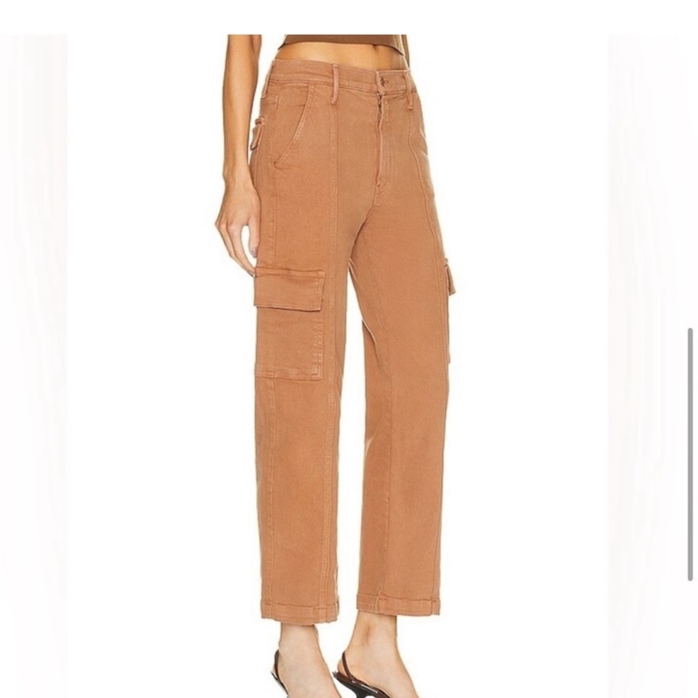 MOTHER Tan Straight Leg Jeans High-Waisted Relaxed Fit